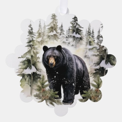 Paper bear Ornament Card