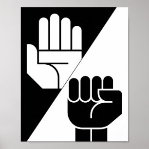 Paper Beats Rock – Minimalist Black & White art Poster