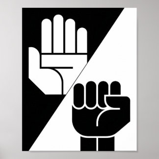 Paper Beats Rock – Minimalist Black & White art Poster
