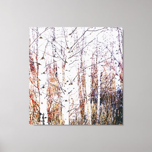 Paper Birch Tree Forest High Key Stylized Canvas Print