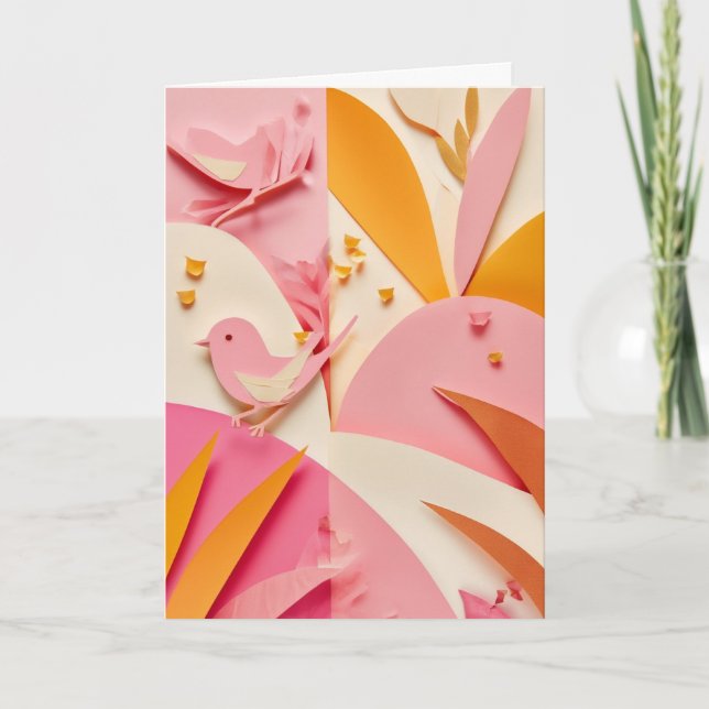 Paper Bird Garden Card (Front)