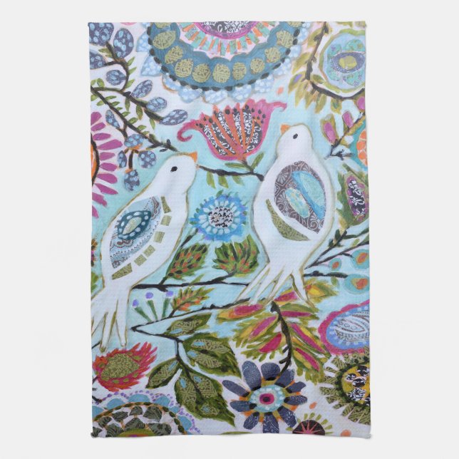 Paper Birds I Kitchen Towel (Vertical)