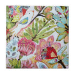 Paper Birds II Ceramic Tile<br><div class="desc">This sweet print features colorful paper birds | By Karen Fields</div>