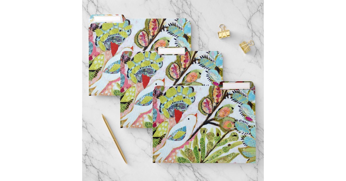 Paper Birds II File Folder | Zazzle