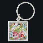 Paper Birds II Keychain<br><div class="desc">This sweet print features colorful paper birds | By Karen Fields</div>
