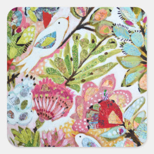 Paper Birds II Square Sticker