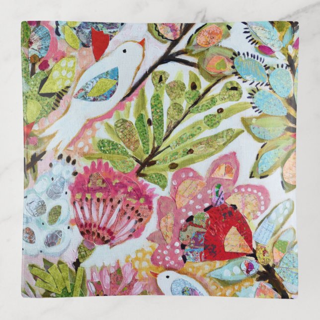 Paper Birds II Trinket Tray (Front)