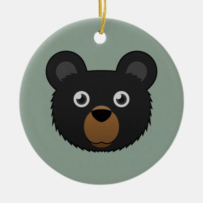 Paper Black Bear Christmas Tree Ornaments