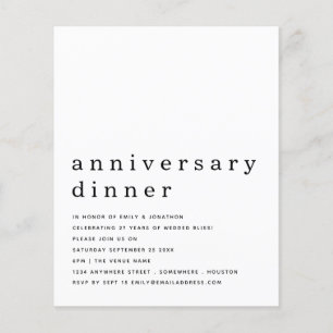 PAPER Black White Anniversary Dinner Invite