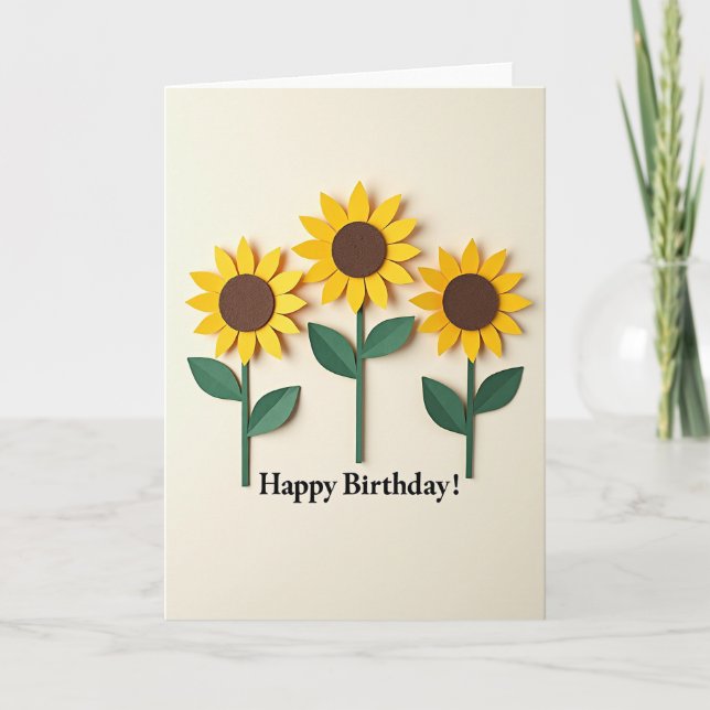 Paper Blossom Birthday Card (Front)