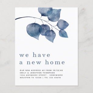 PAPER Blue Foliage New Home Address Details
