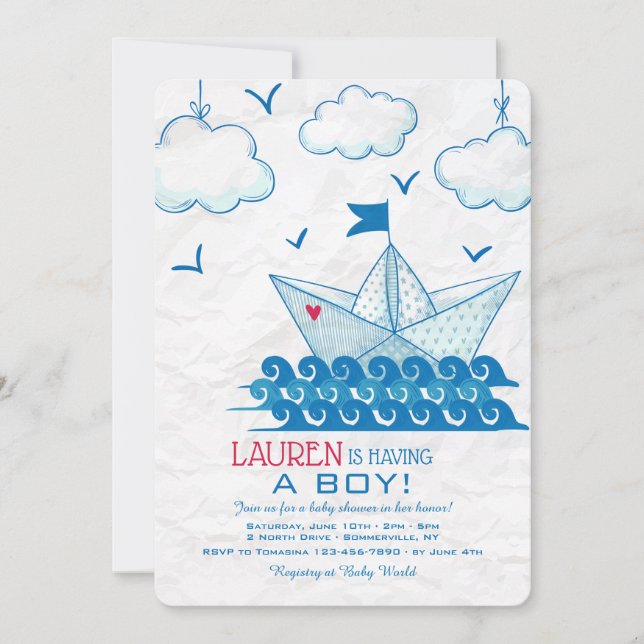 Paper Boat Invitation (Front)