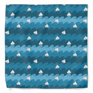 Paper Boats Pattern Bandana