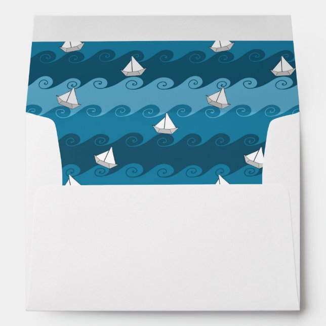 Paper Boats Pattern Envelope (Back (Bottom))