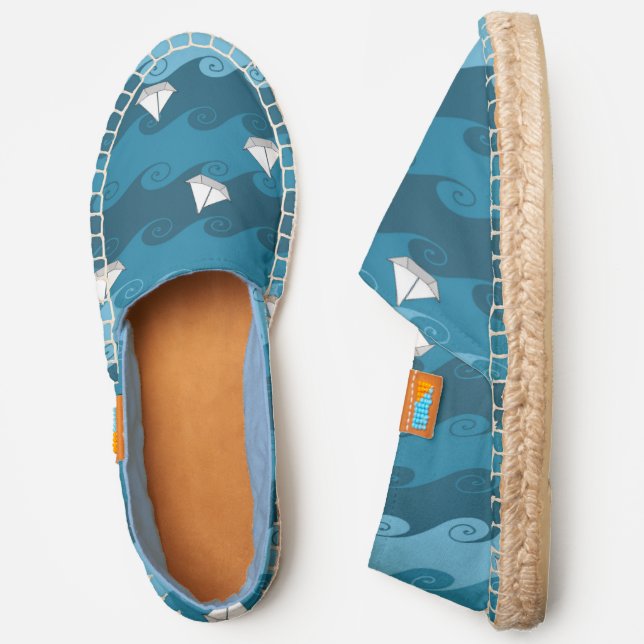 Paper Boats Pattern Espadrilles (Side)