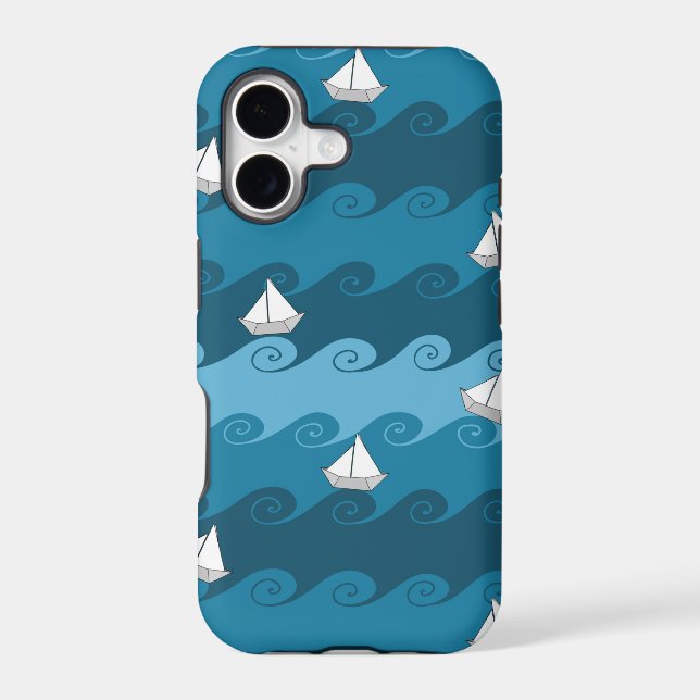Paper Boats Pattern Iphone Case (Back)