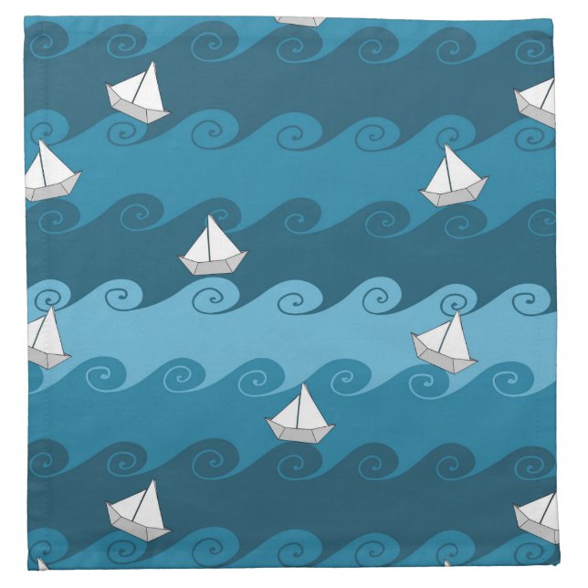 Paper Boats Pattern Napkin (Front)