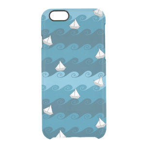 Paper Boats Pattern Clear iPhone 6/6S Case