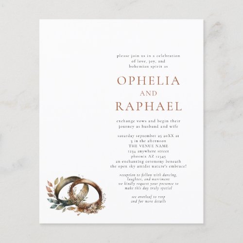 PAPER Boho Rings Bohemian Wedding Invitation