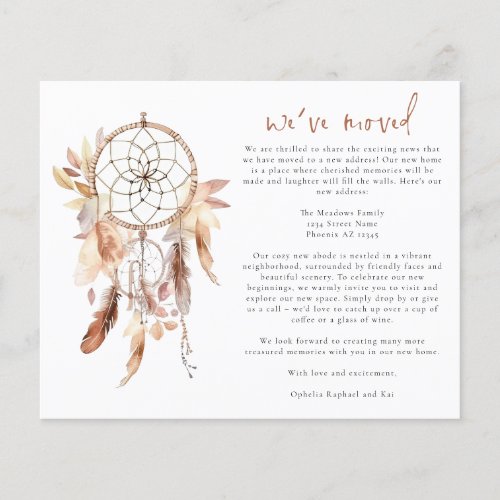 PAPER Boho Watercolor Dreamcatcher New Address