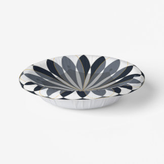 paper bowl black and gold petal design