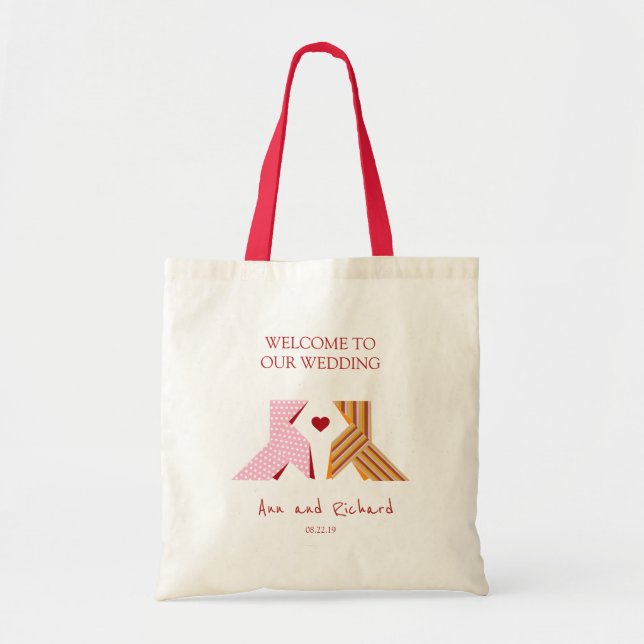 Paper Bows With Stripes and Polka Dots Tote Bag (Front)