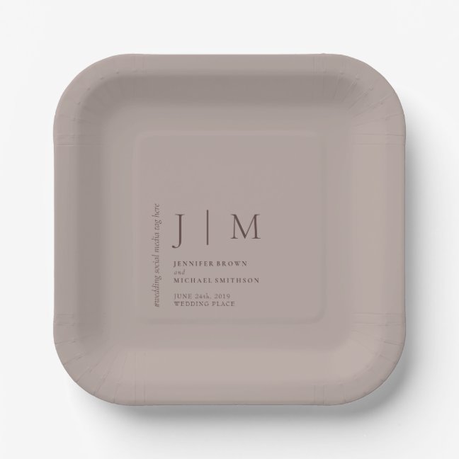 Paper Brown Formal Event Theme Wedding Plates