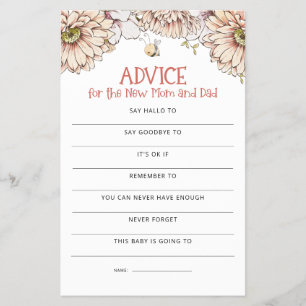 PAPER   Bumblebee Advice Mom Dad Baby Shower Game