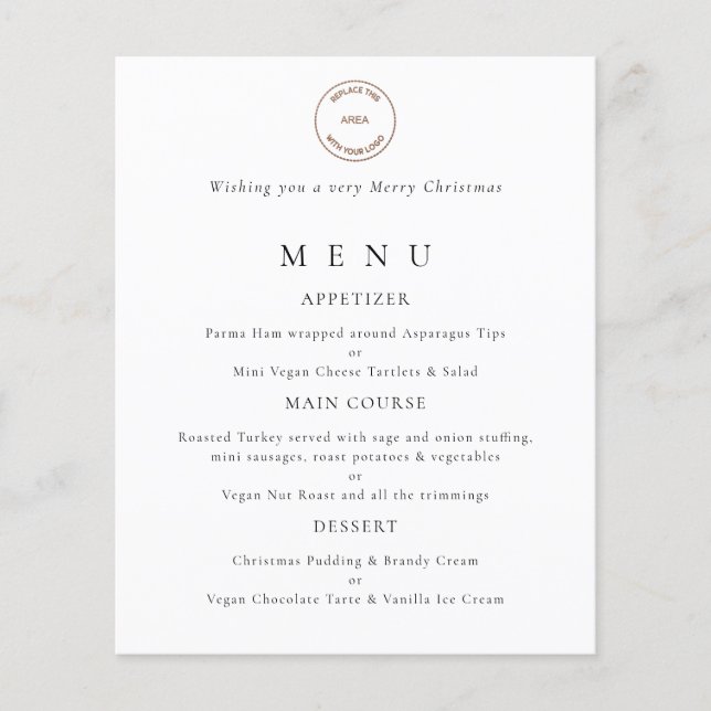 PAPER Business Logo Christmas Party Menu (Front)