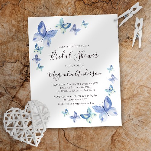 Paper Butterfly Bridal Shower Invitation