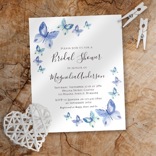 Paper Butterfly Bridal Shower Invitation (Creator Uploaded)