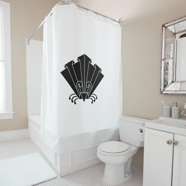 Paper butterfly shower curtain (In Situ)