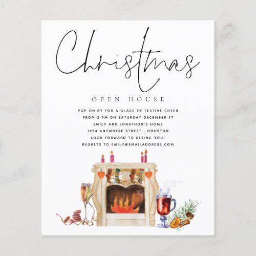 PAPER  Christmas Open House Fireplace Invitation