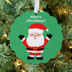 Paper Christmas photo ornament with jolly Santa