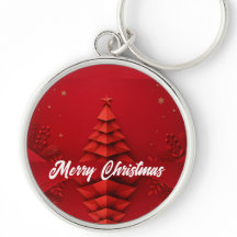 Paper Christmas Tree Red Background