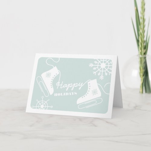 Paper Clip Ice Skates Corporate Christmas Card