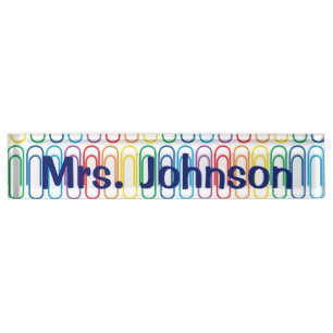 Paper Clip Themed Teacher Nameplate