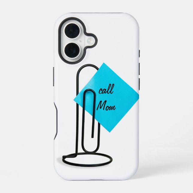 Paper Clip with Reminder Note Iphone Case (Back)