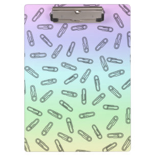 Paper Clips Over Rainbow Clipboard