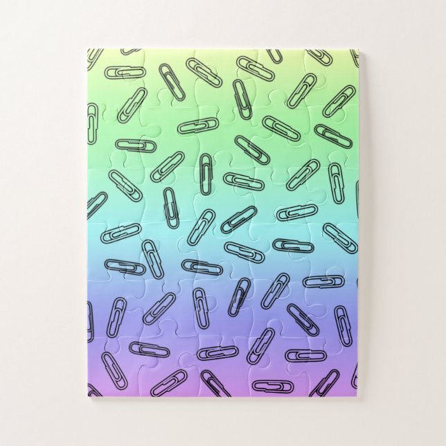 Paper Clips Over Rainbow Jigsaw Puzzle (Vertical)