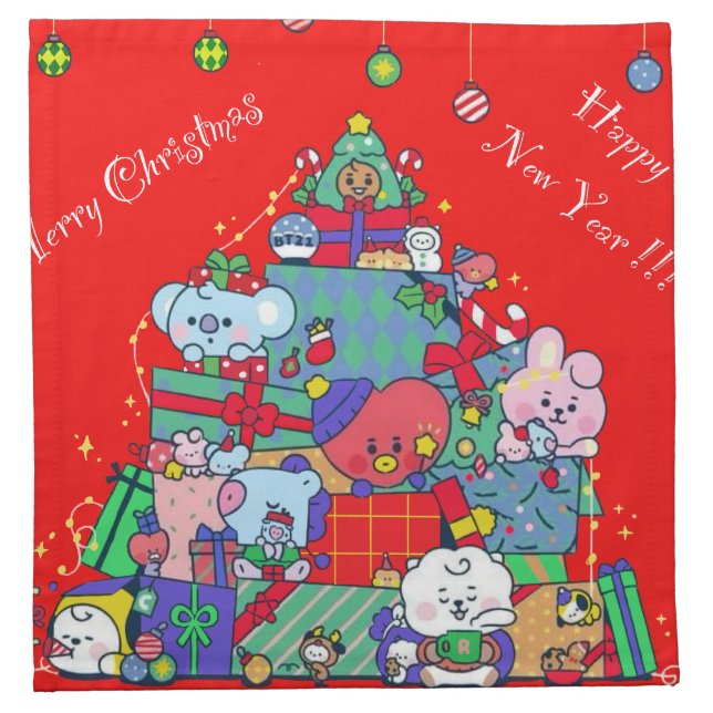 Paper & Cloth Napkins with BT21 (Front)