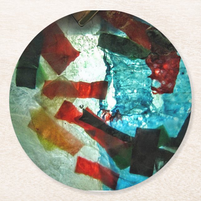 Paper Coaster,Abstract blue decorative coaster (Front)