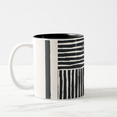 Paper Coaster black and white  Two_Tone Coffee Mug