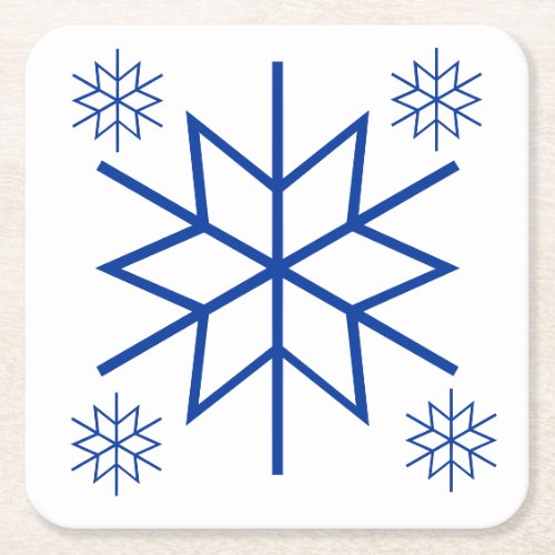 Paper Coaster _ Blue Snowflakes