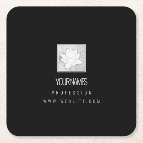 PAPER COASTER BUSINESS CARD  LOTUS  PINK  BLACK