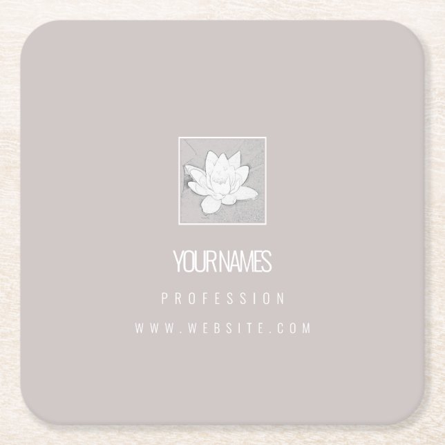 PAPER COASTER BUSINESS CARD : LOTUS : PINK + BLACK (Front)