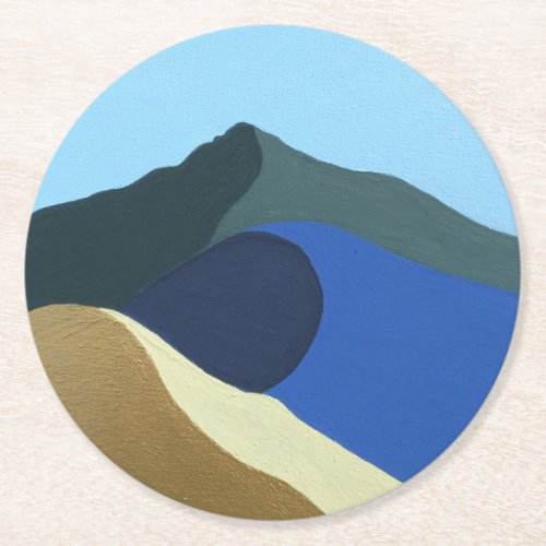 Paper Coaster Colors of Mt Tamalpais Painting
