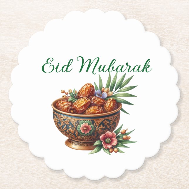 Paper Coaster-Eid Mubarak Tableware Paper Coaster (Front)