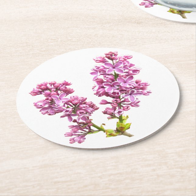 Paper Coaster - Lilac Blossoms (Angled)