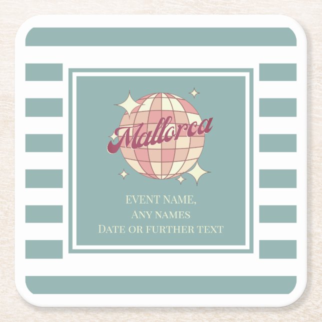 Paper coaster Mallorca Spain fiesta event (Front)